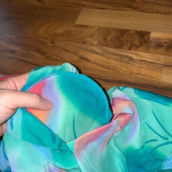 Aliki Yamani Silk Blouse Abstract Button Down Long Sleeve Womens 100% silk large - Picture 6 of 7